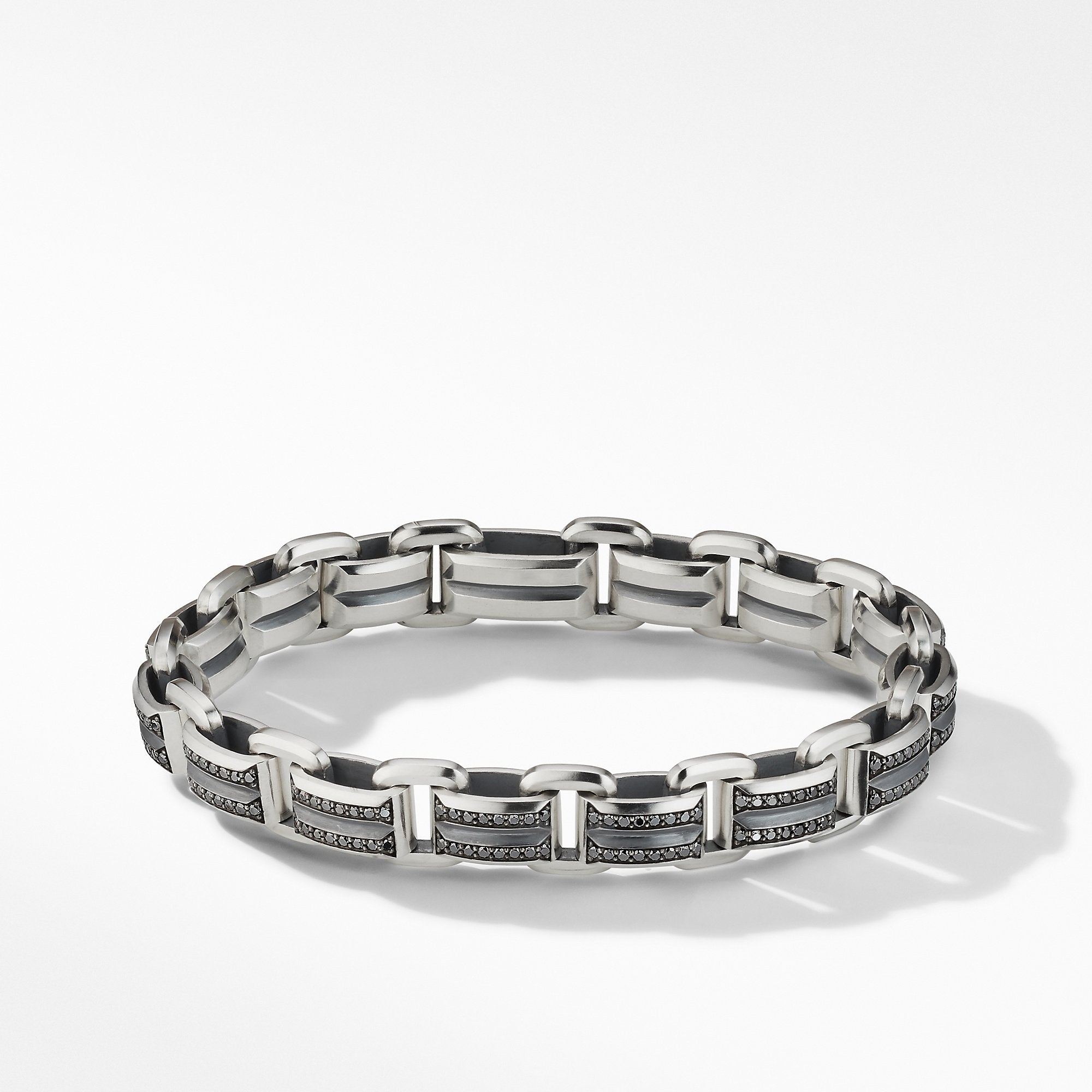 Beveled Link Bracelet with Pavé Black Diamonds