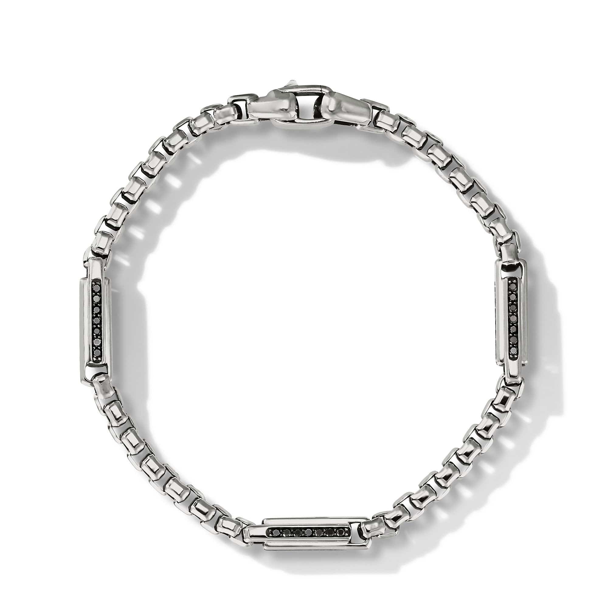 Streamline® Station Box Chain Bracelet with Pavé Black Diamonds