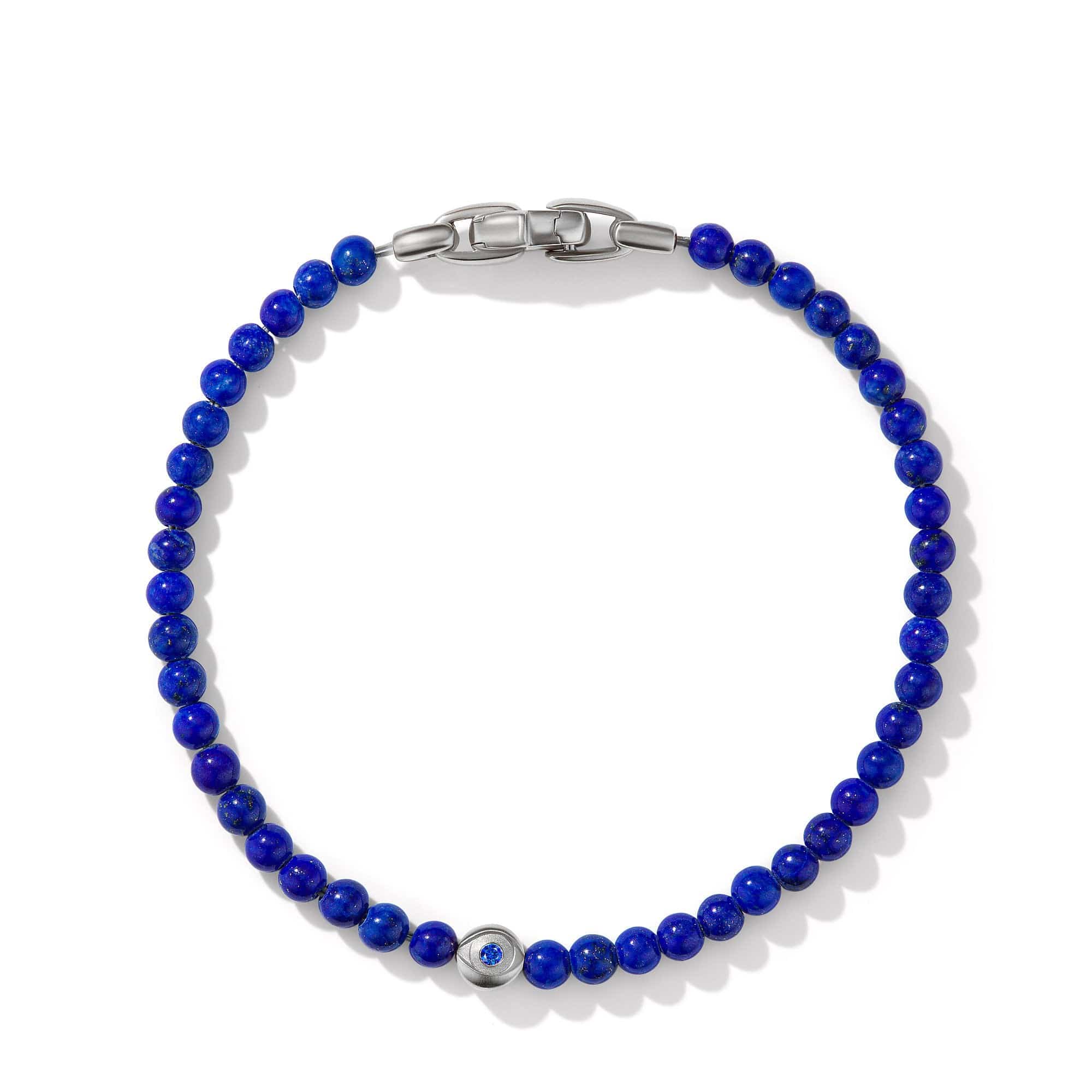 Spiritual Beads Evil Eye Bracelet with Lapis and Sapphire