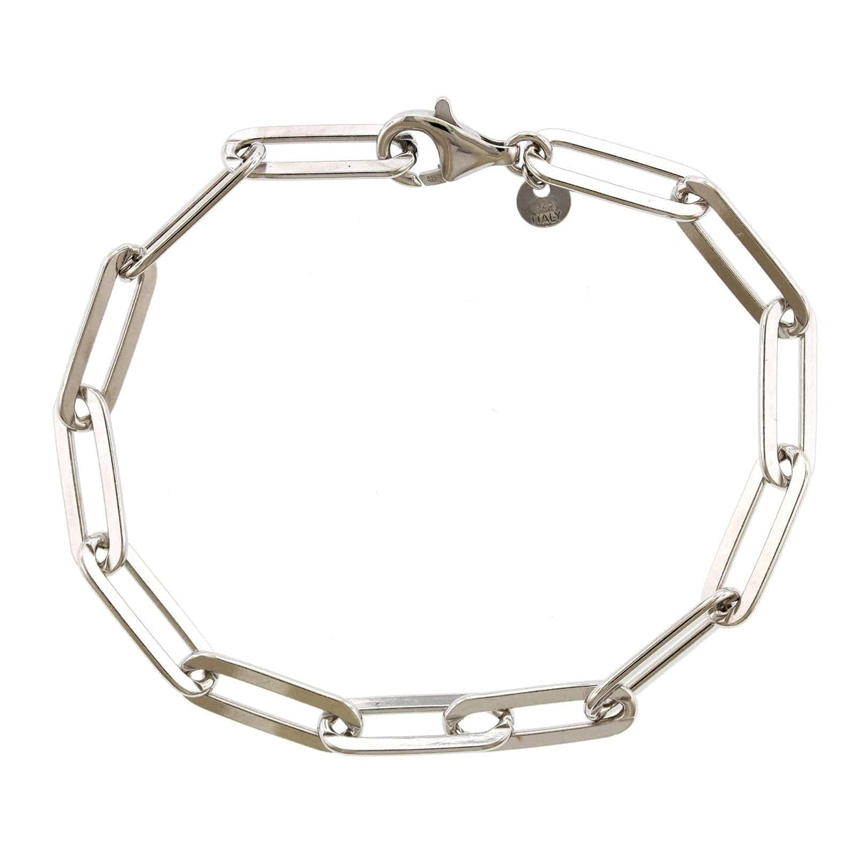 Sterling Silver Flat Paperclip Bracelet