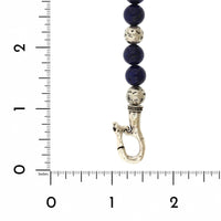 Sterling Silver Distressed Bead with Lapis Bracelet