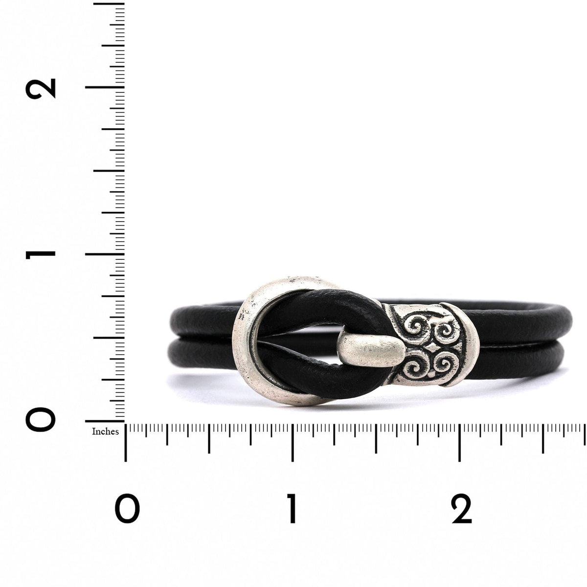 Artisan Sterling Silver Double Strand Leather Bracelet