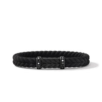 Chevron Black Rubber Bracelet with Black Titanium and Pavé Black Diamonds