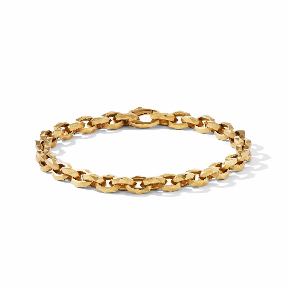 Torqued Faceted Chain Link Bracelet in 18K Yellow Gold, Yellow Gold, Long's Jewelers