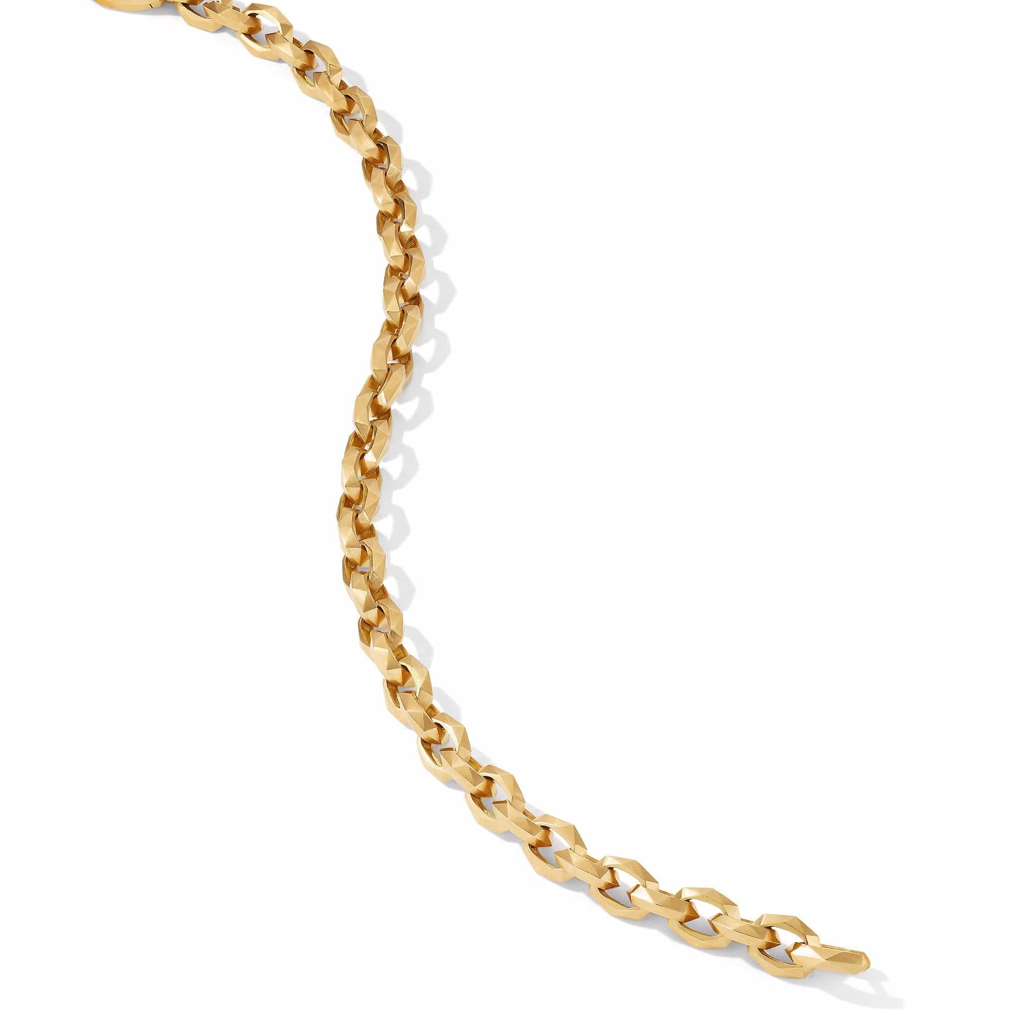 Torqued Faceted Chain Link Bracelet in 18K Yellow Gold, Yellow Gold, Long's Jewelers