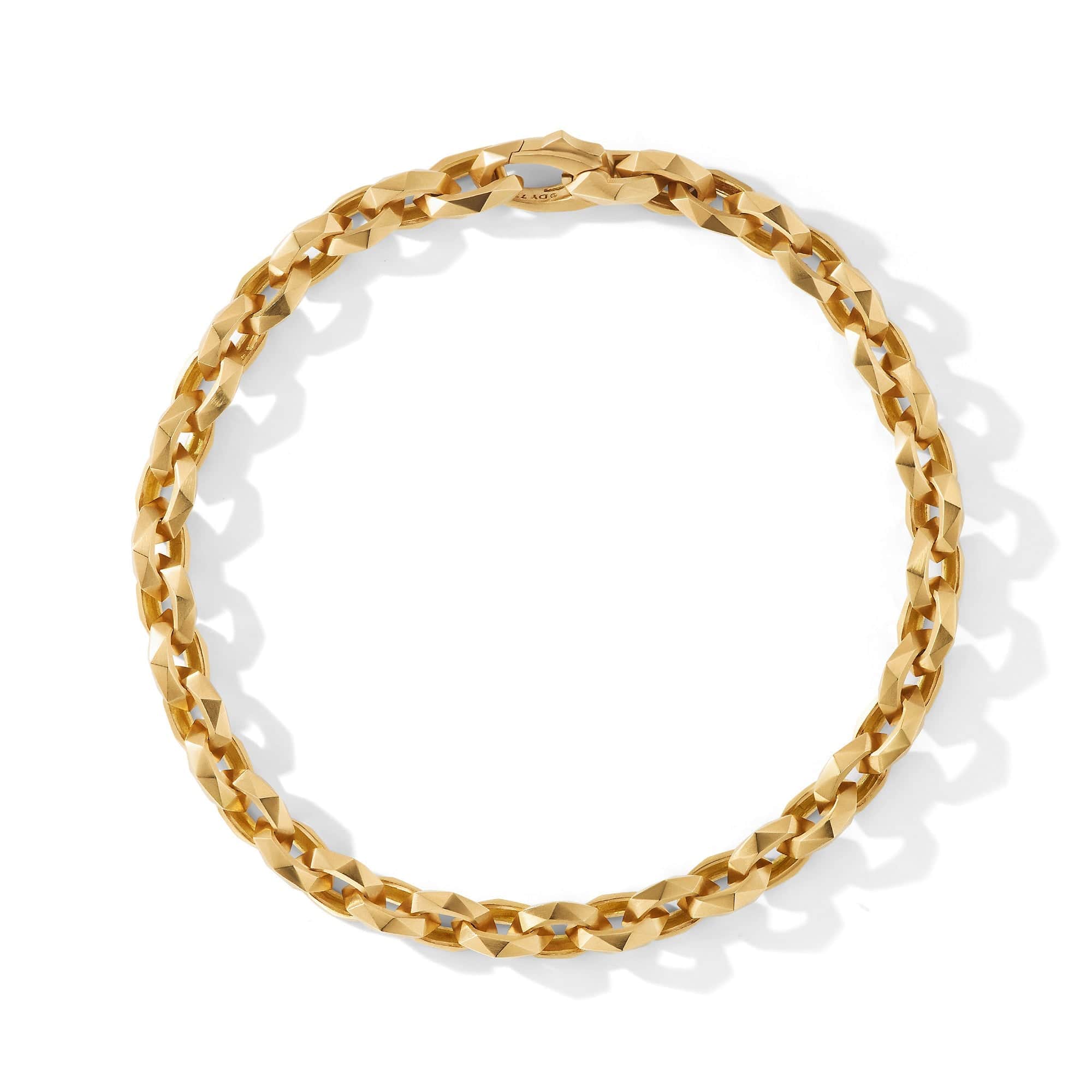 Torqued Faceted Chain Link Bracelet in 18K Yellow Gold, Yellow Gold, Long's Jewelers