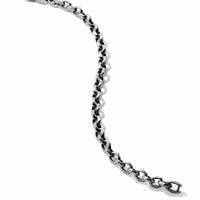 Torqued Faceted Chain Link Bracelet, Sterling Silver, Long's Jewelers
