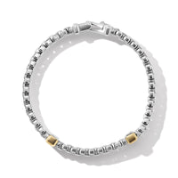 Double Box Chain Bracelet with 18K Yellow Gold, Sterling Silver, Long's Jewelers