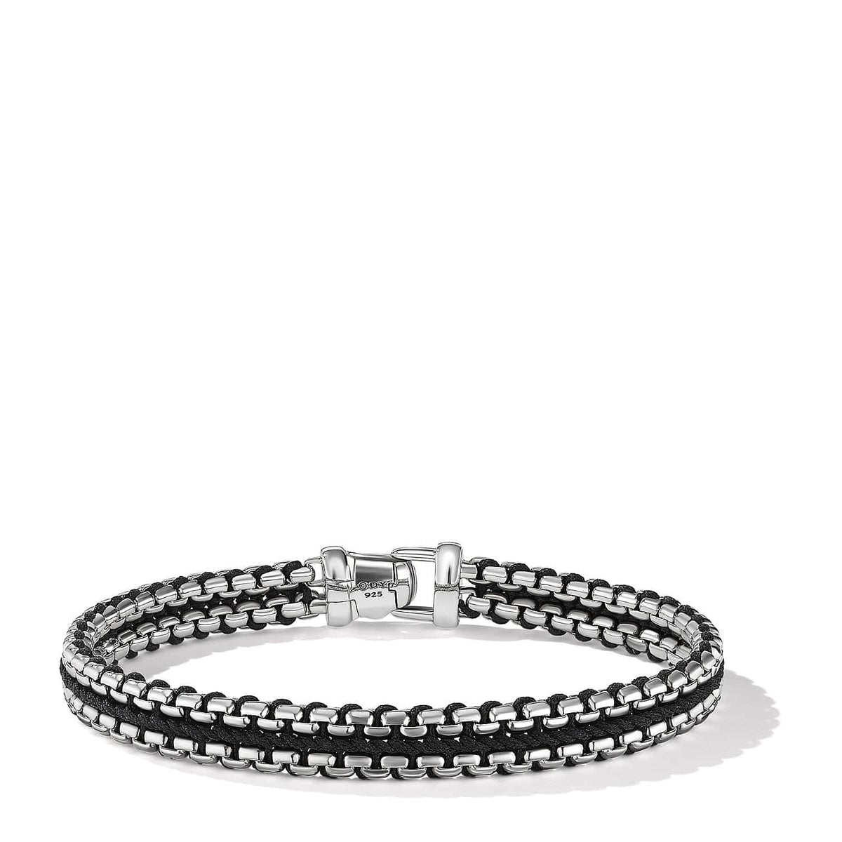 Woven Box Chain Bracelet in Black, Long's Jewelers