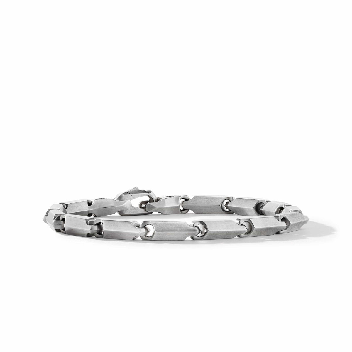 Faceted Link Bracelet in Sterling Silver