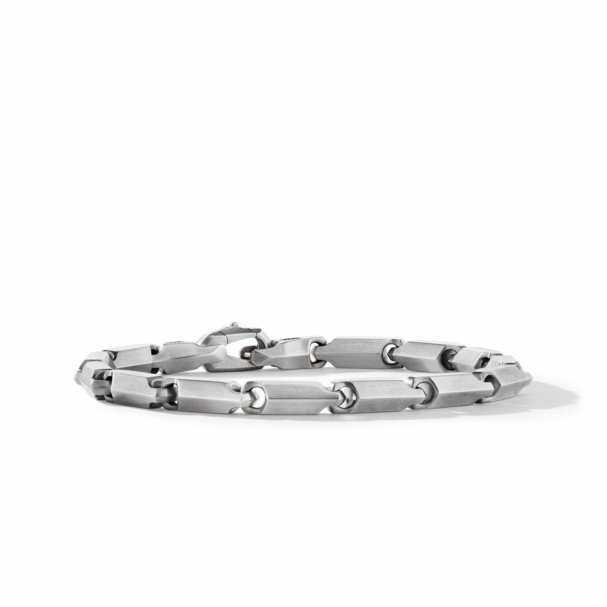 Faceted Link Bracelet in Sterling Silver