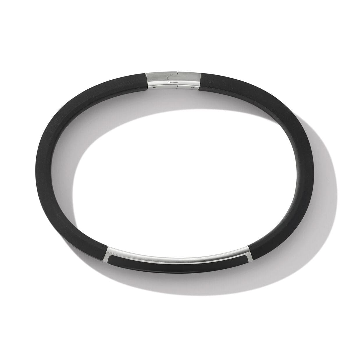 Streamline® ID Black Rubber Bracelet with Black Onyx