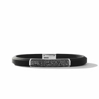 Streamline® ID Black Rubber Bracelet with Pavé Black Diamonds