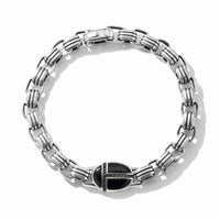 Cairo Chain Link Bracelet in Sterling Silver with Black Onyx and Pavé Black Diamonds