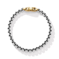 Box Chain Bracelet in Sterling Silver with 14K Yellow Gold