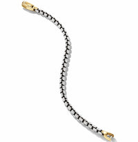 Box Chain Bracelet in Sterling Silver with 14K Yellow Gold