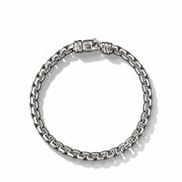 Box Chain Bracelet in Sterling Silver with Pavé Black Diamonds