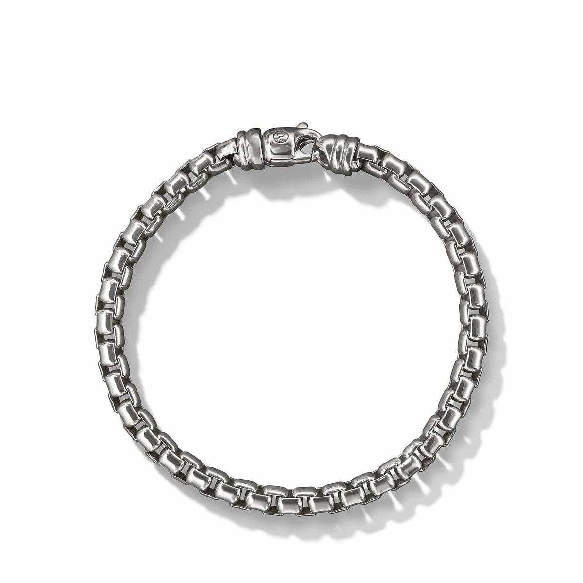 Box Chain Bracelet in Sterling Silver with Pavé Black Diamonds