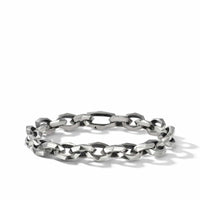 Torqued Faceted Chain Link Bracelet in Sterling Silver