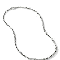 Streamline® Station Box Chain Necklace with Pavé Black Diamonds