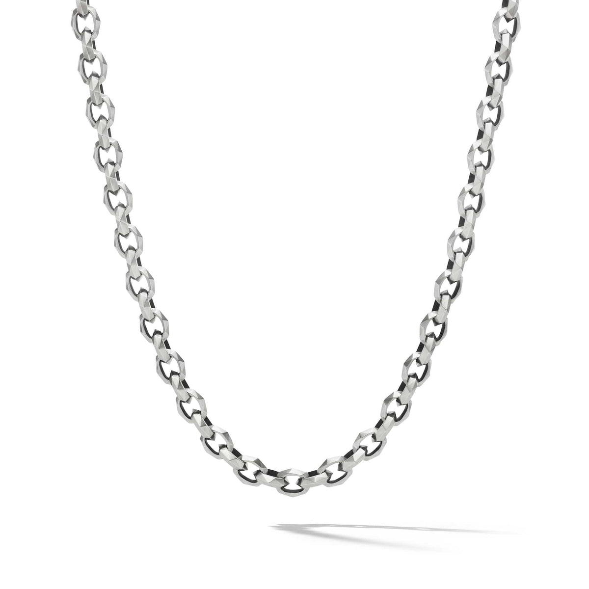 Torqued Faceted Chain Link Necklace, Sterling Silver, Long's Jewelers