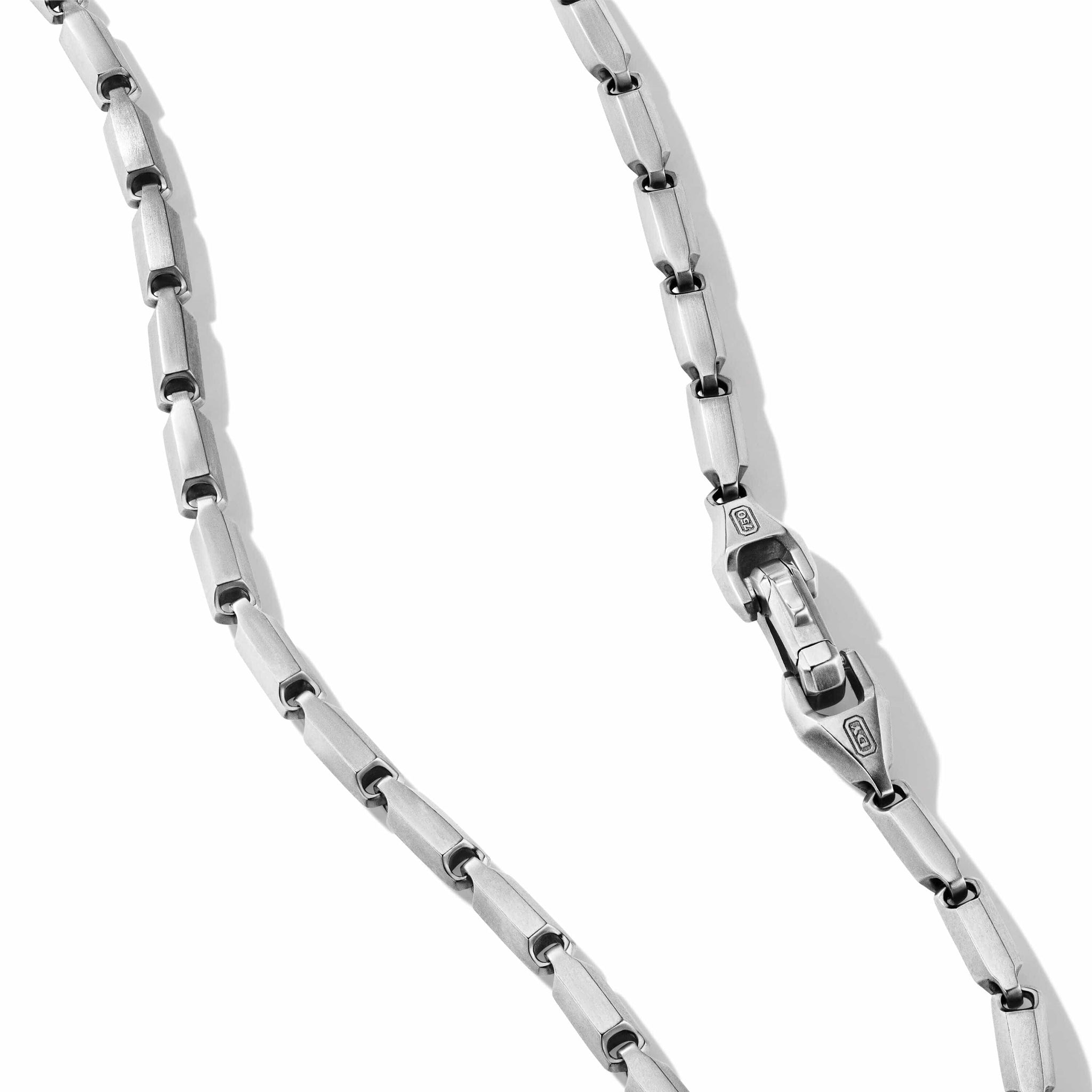Faceted Link Necklace in Sterling Silver