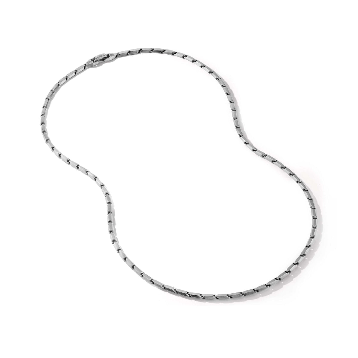 Faceted Link Necklace in Sterling Silver