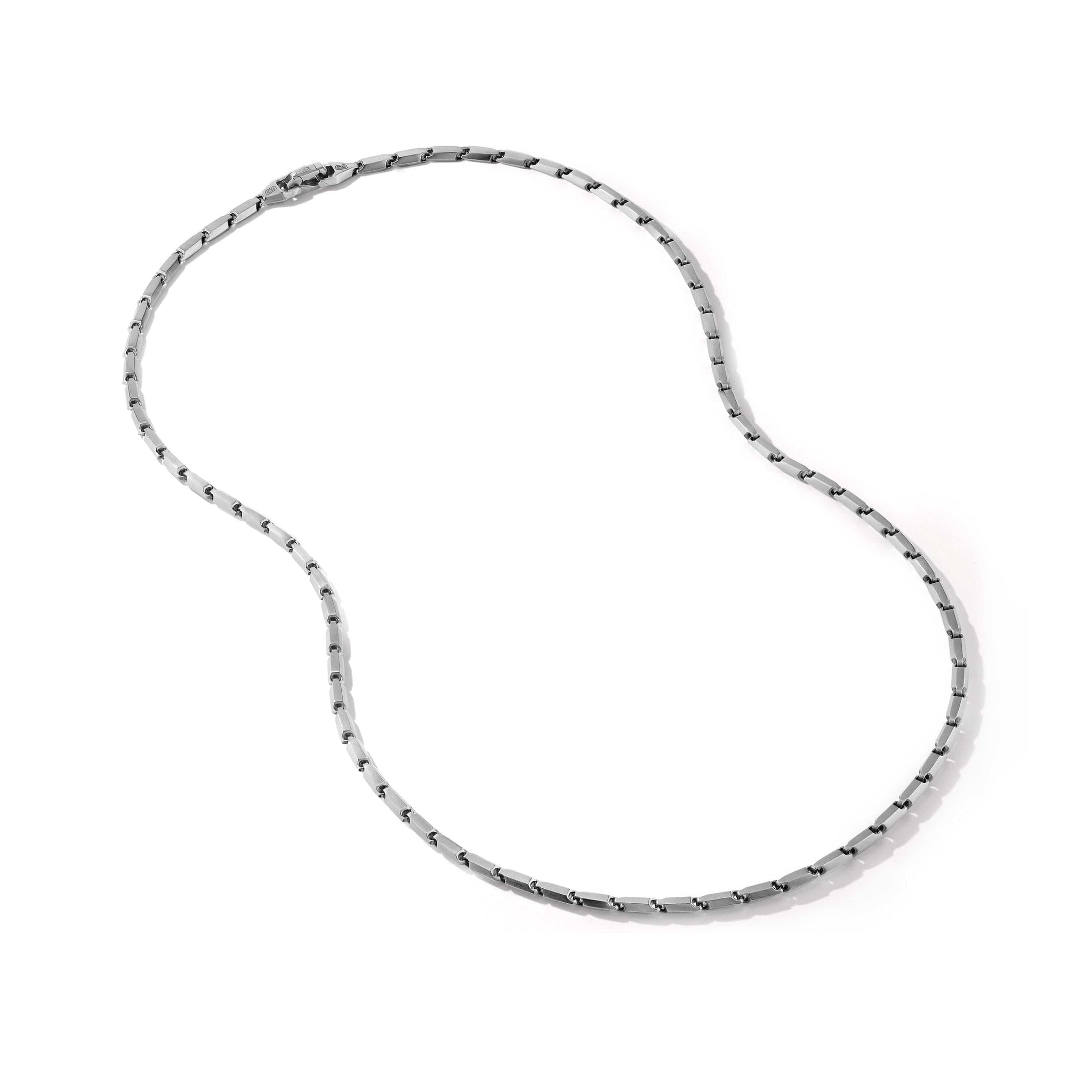 Faceted Link Necklace in Sterling Silver