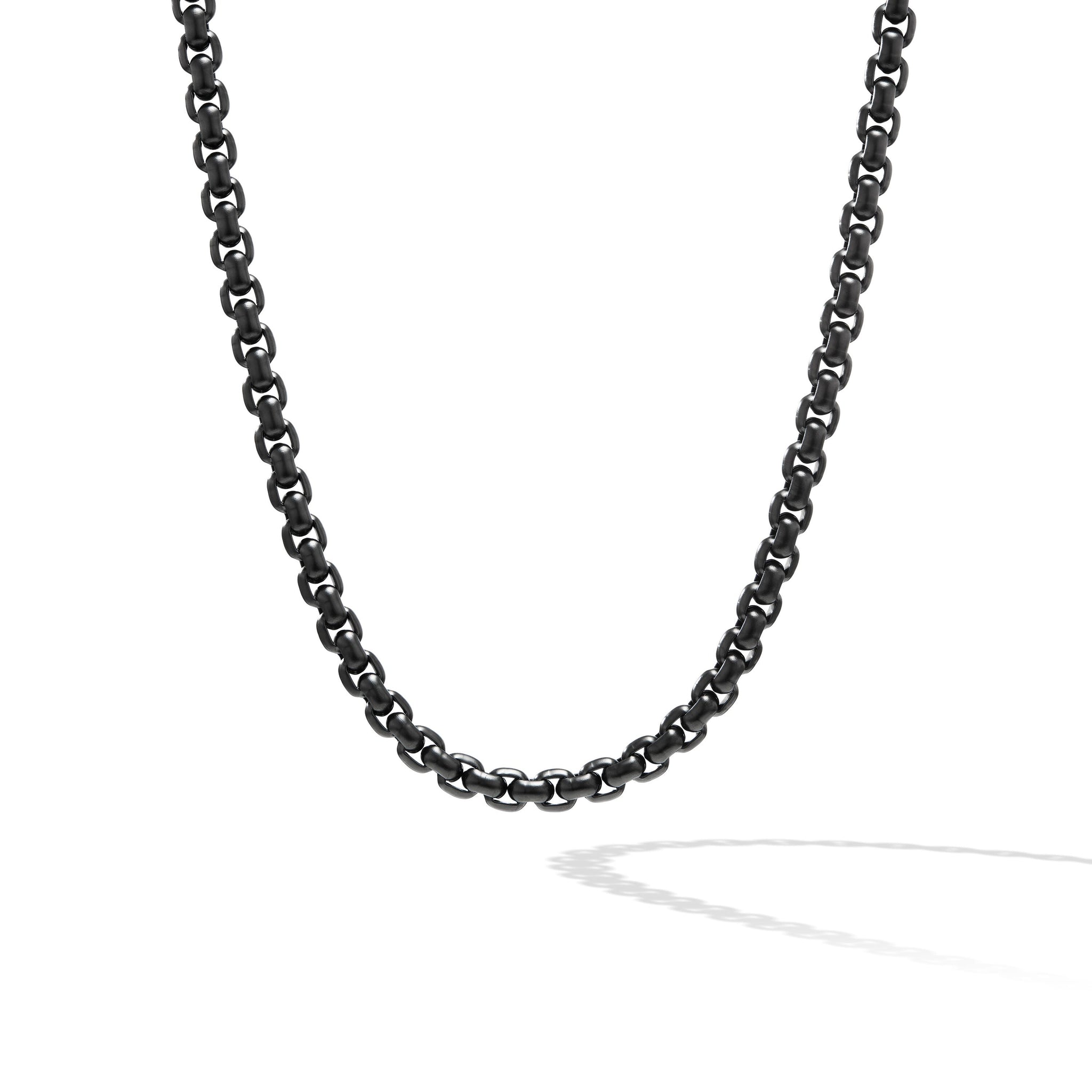 Box Chain Necklace in Stainless Steel and Sterling Silver, 7.3mm