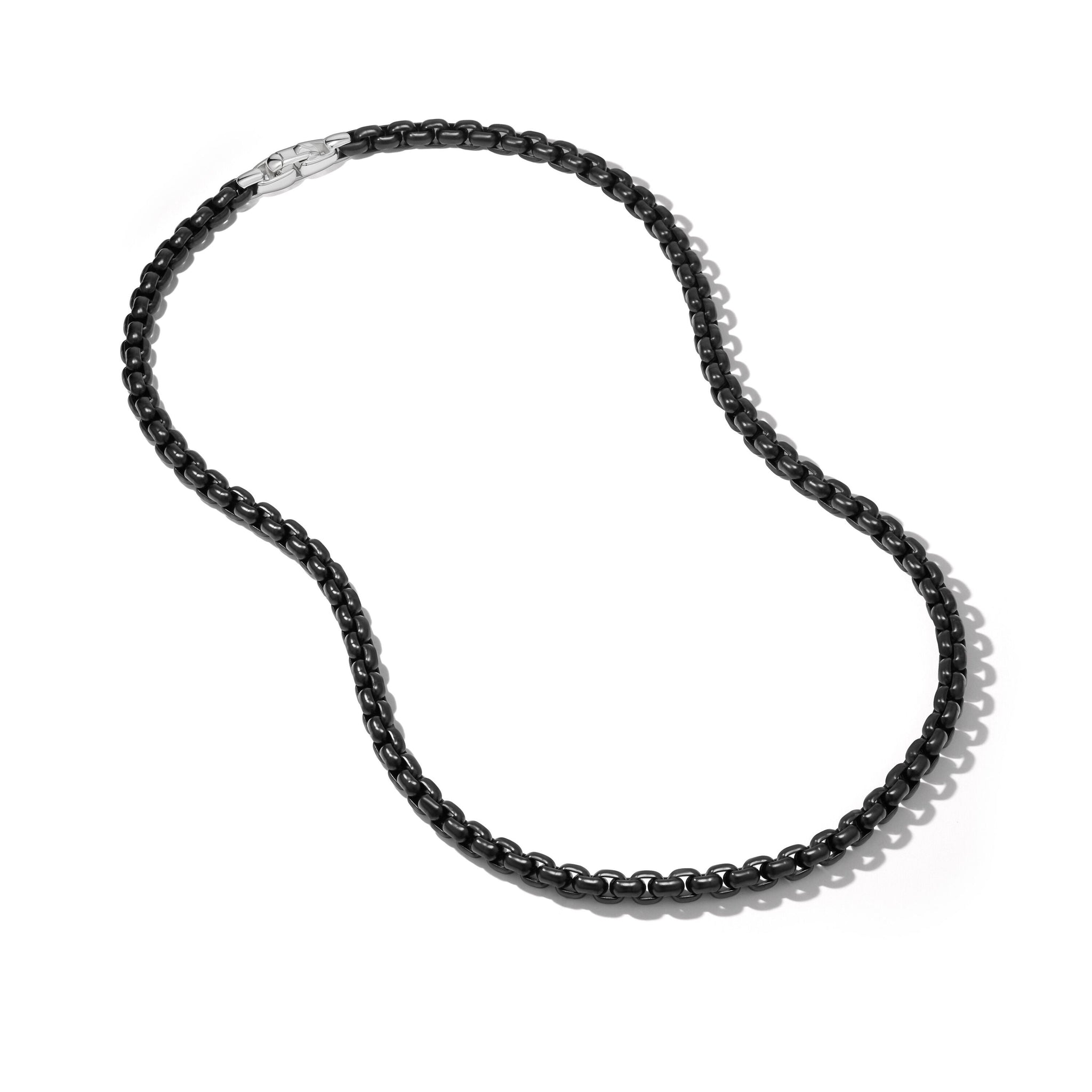 Box Chain Necklace in Stainless Steel and Sterling Silver, 7.3mm