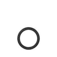 Streamline Three-Row Band Ring with Black Diamonds and Black Titanium