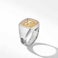Petrvs® Horse Signet Ring with 18K Yellow Gold