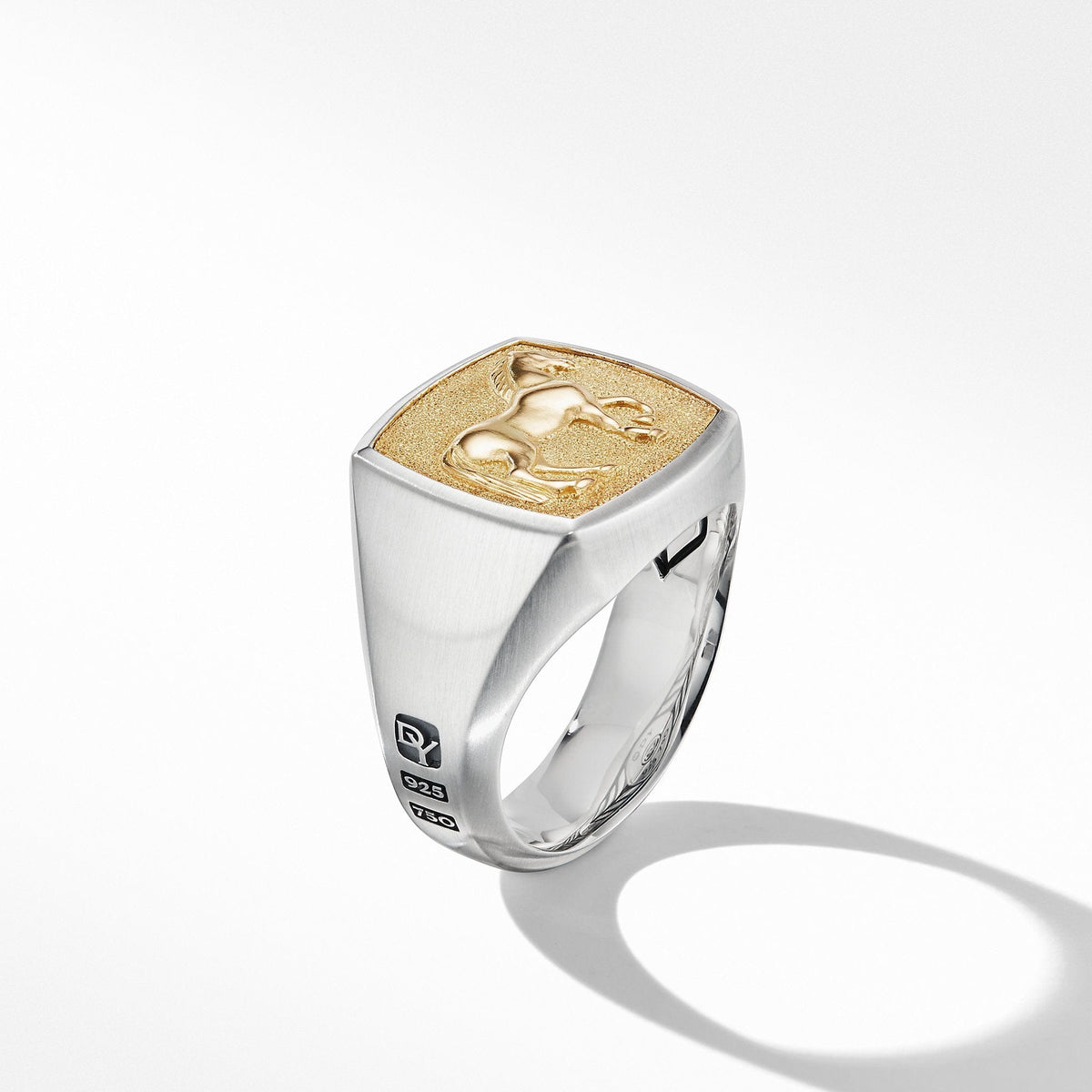 Petrvs® Horse Signet Ring with 18K Yellow Gold