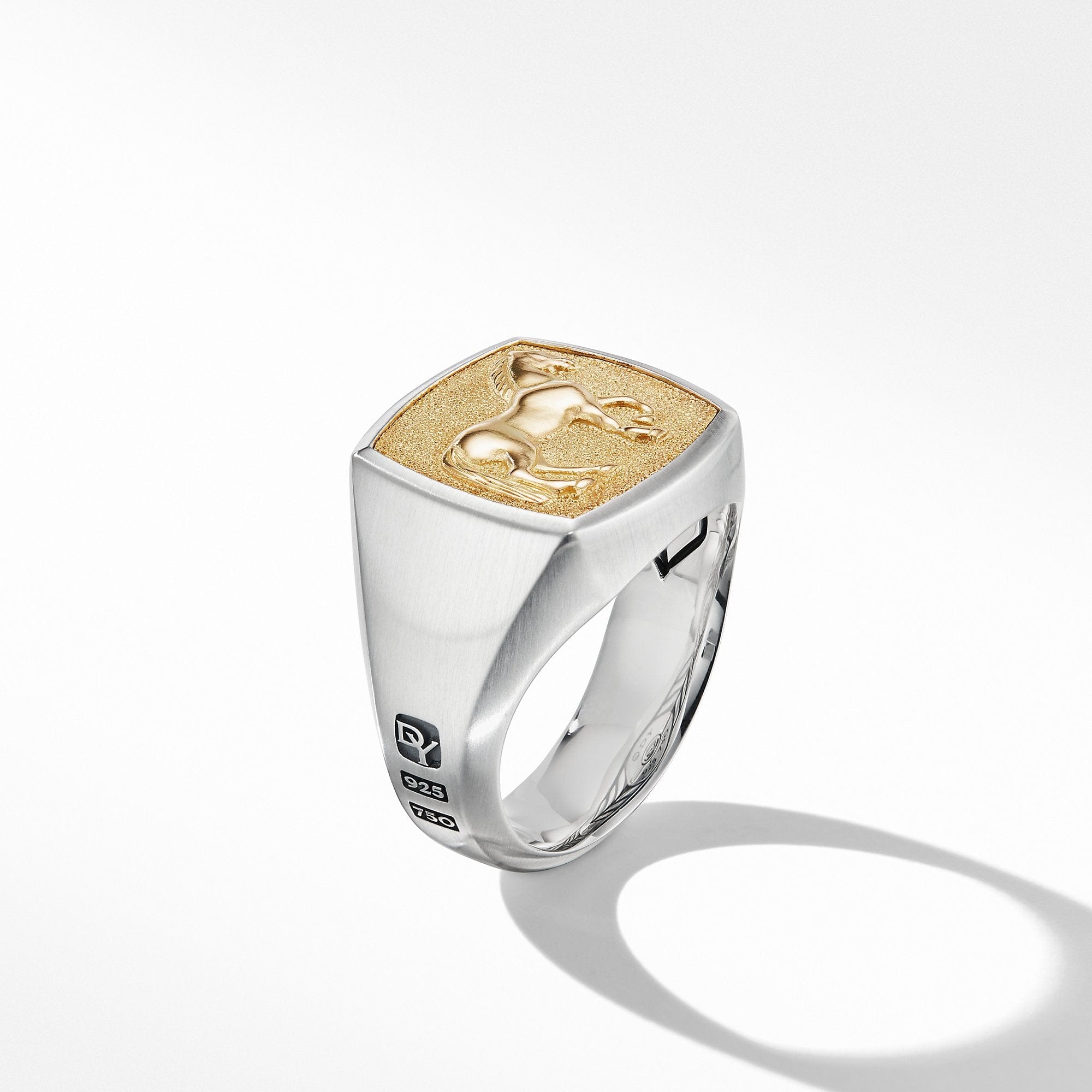 Petrvs® Horse Signet Ring with 18K Yellow Gold