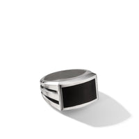Beveled Signet Ring with Black Onyx