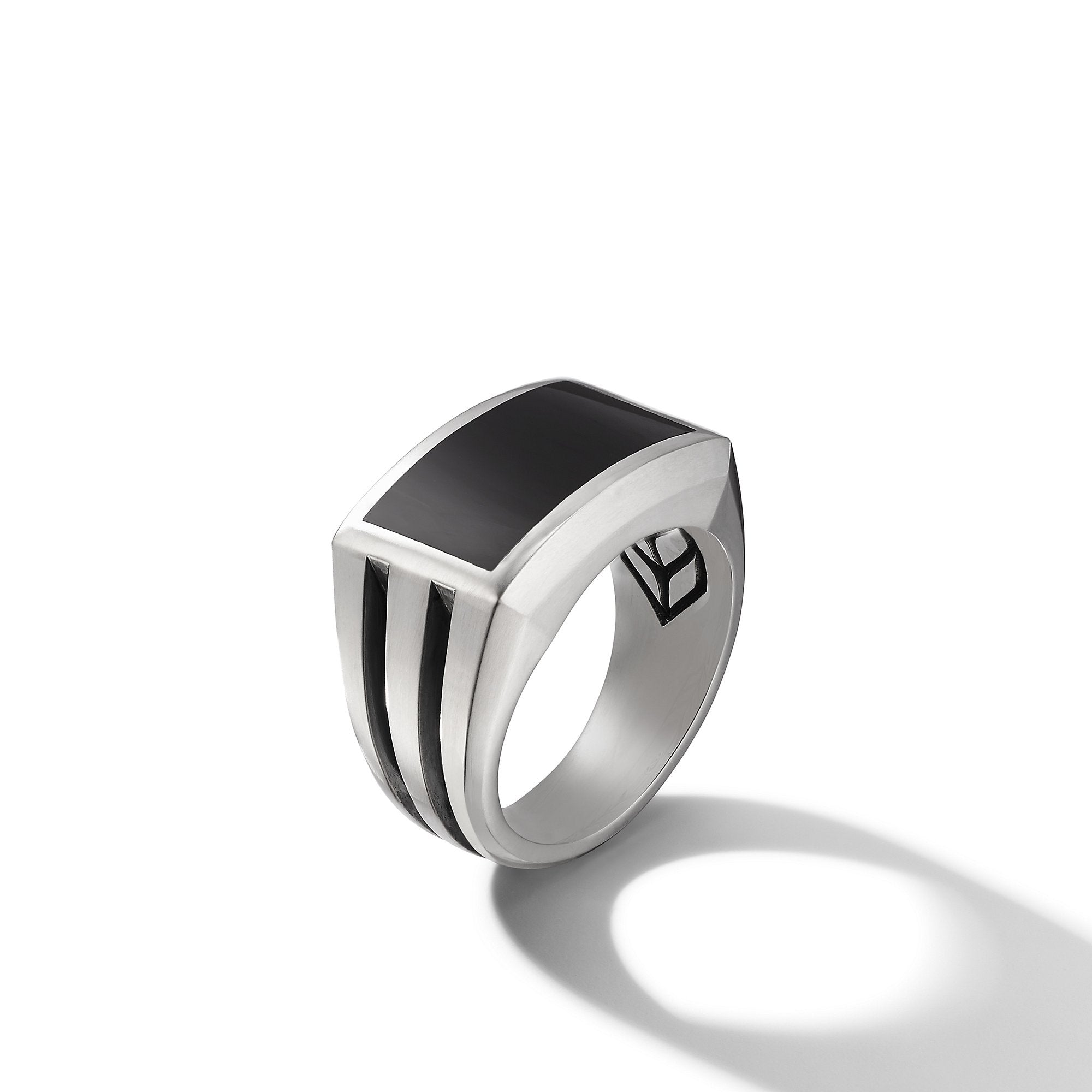 Beveled Signet Ring with Black Onyx