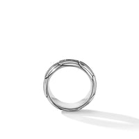 Empire Band Ring with Pavé Black Diamonds, Sterling Silver, Long's Jewelers