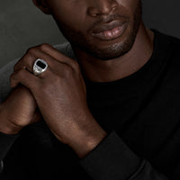 Deco Signet Ring with Black Onyx, Long's Jewelers