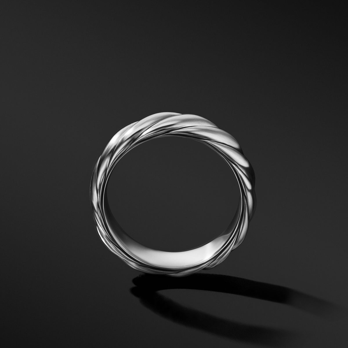 Sculpted Cable Contour Band Ring in Sterling Silver