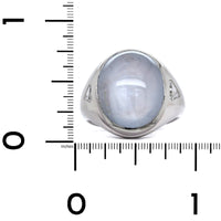 Oscar Heyman Platinum Oval Star Sapphire and Diamond Ring