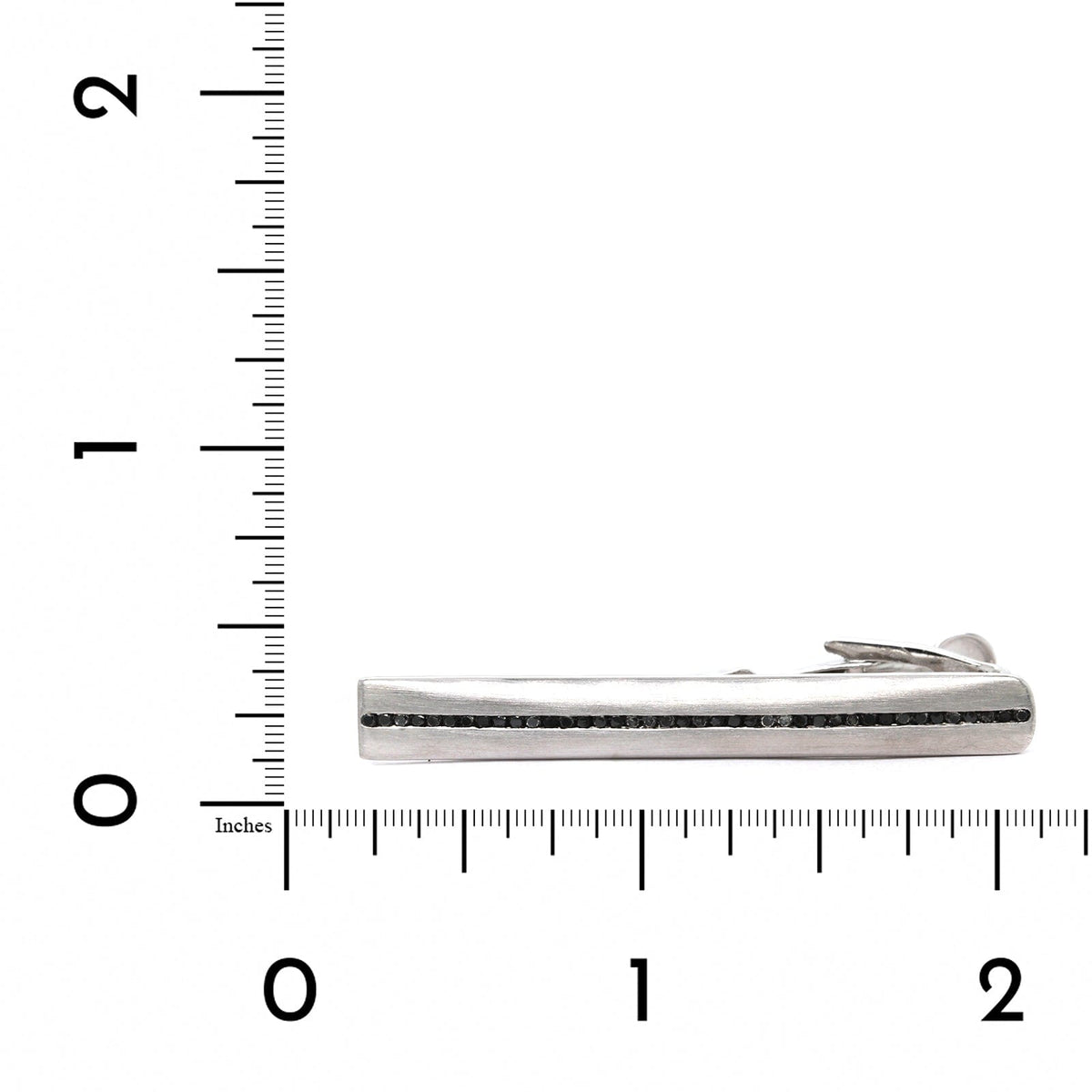Sterling Silver Tie Bar with Black Diamonds