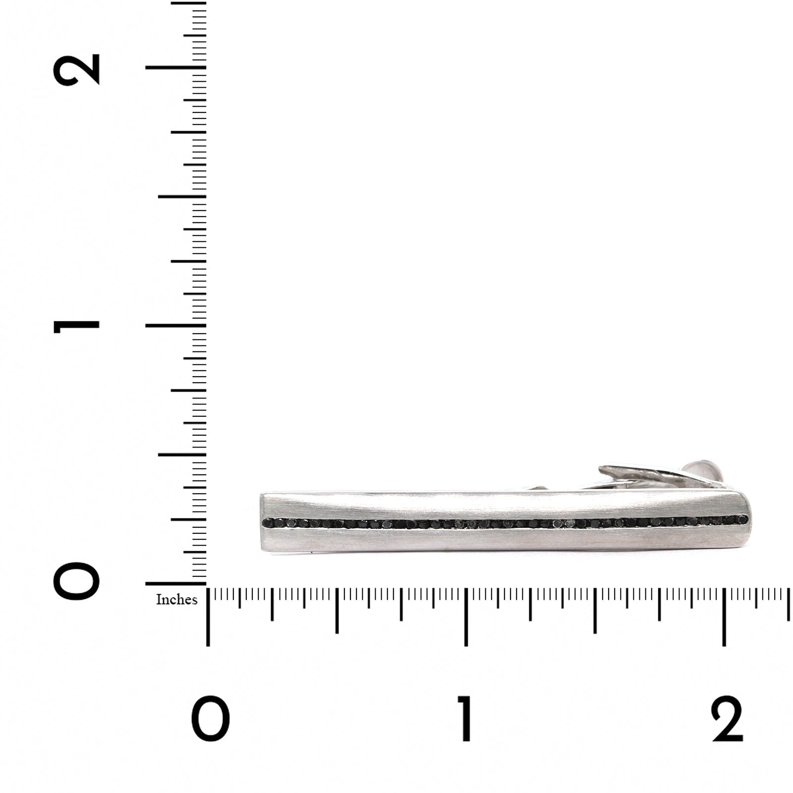 Sterling Silver Tie Bar with Black Diamonds
