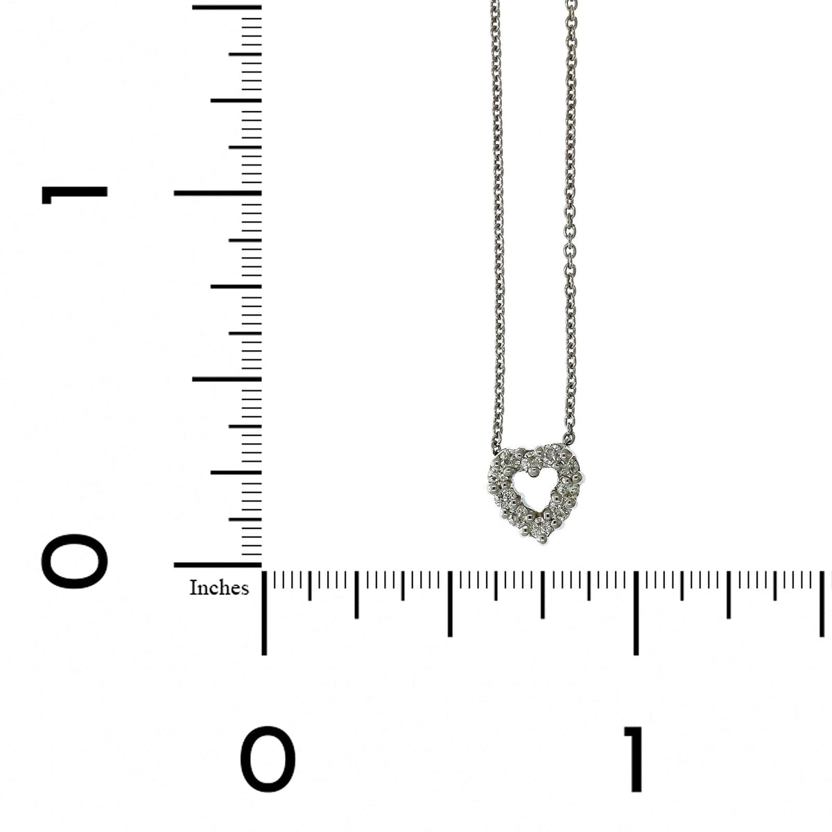 Roberto Coin 18K White Gold Small Diamond Heart Necklace