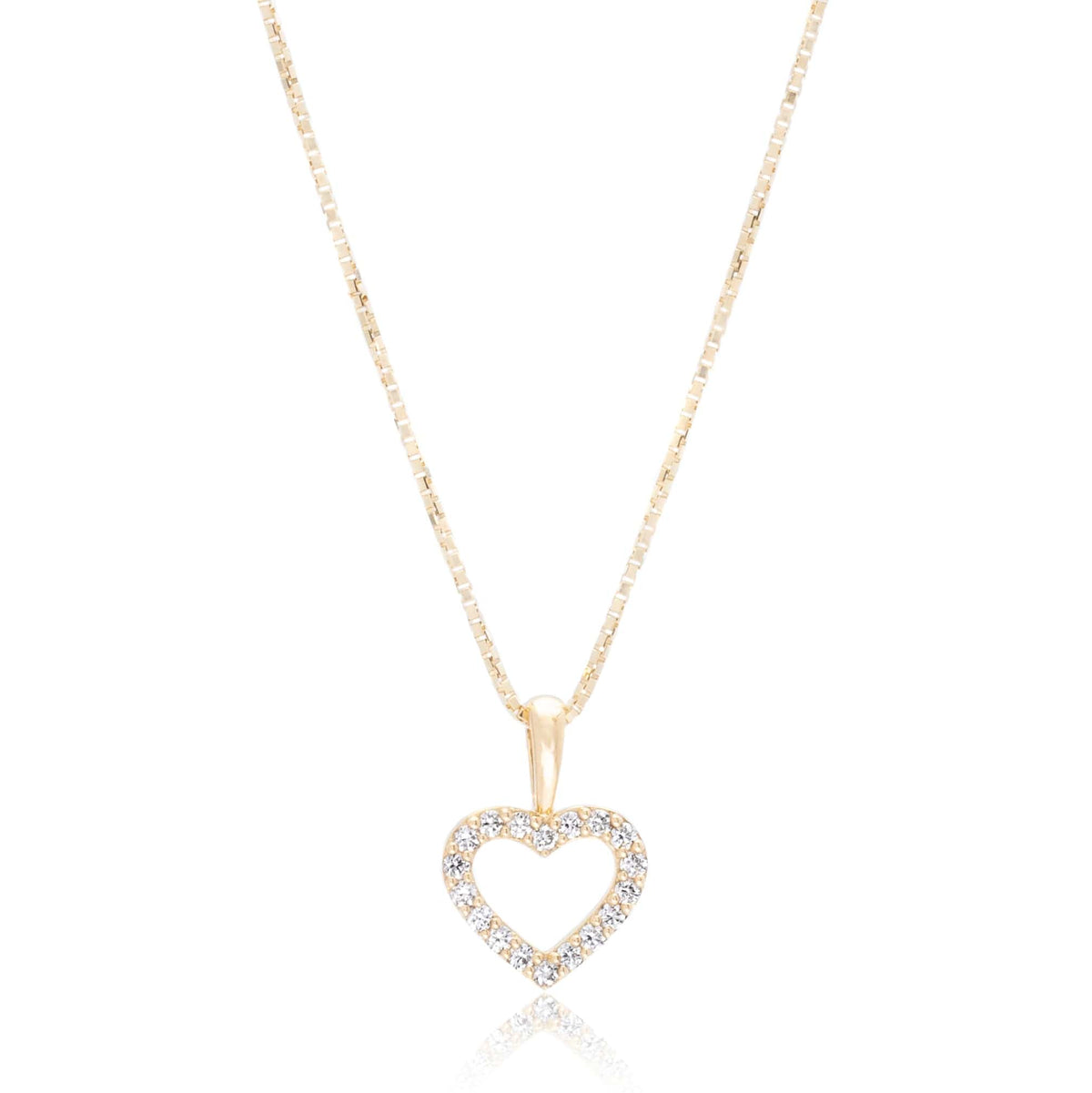 18K Yellow Gold Diamond Heart Pendant