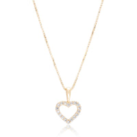 18K Yellow Gold Diamond Heart Pendant