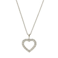 18K White Gold Diamond Heart Necklace