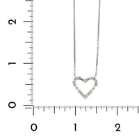 14K White Gold Multi Diamond Shape Heart Necklace