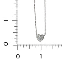 18K White Gold Heart Diamond Cluster Necklace