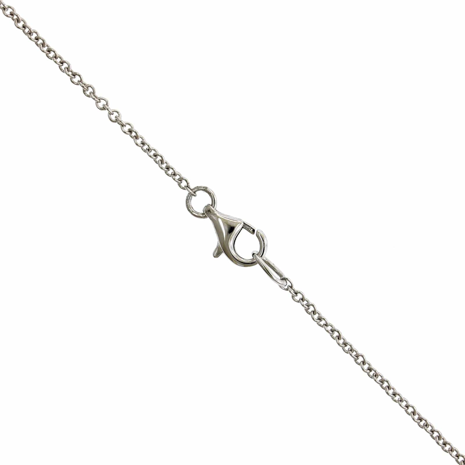 18K White Gold Heart Cluster Diamond Necklace