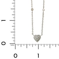 18K White Gold Heart Cluster Diamond Necklace